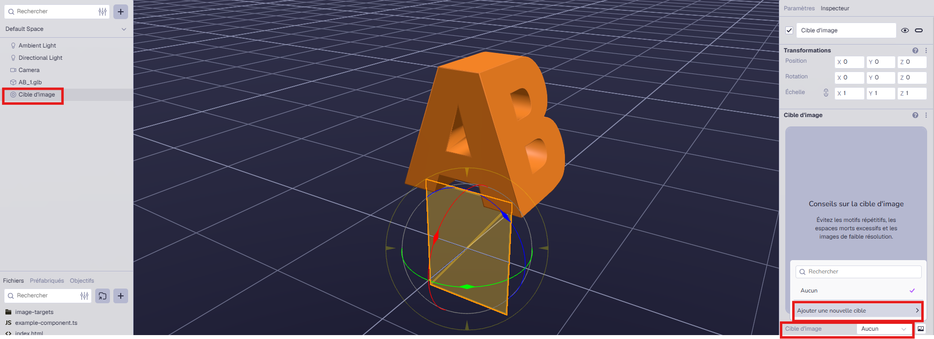 ajout image target