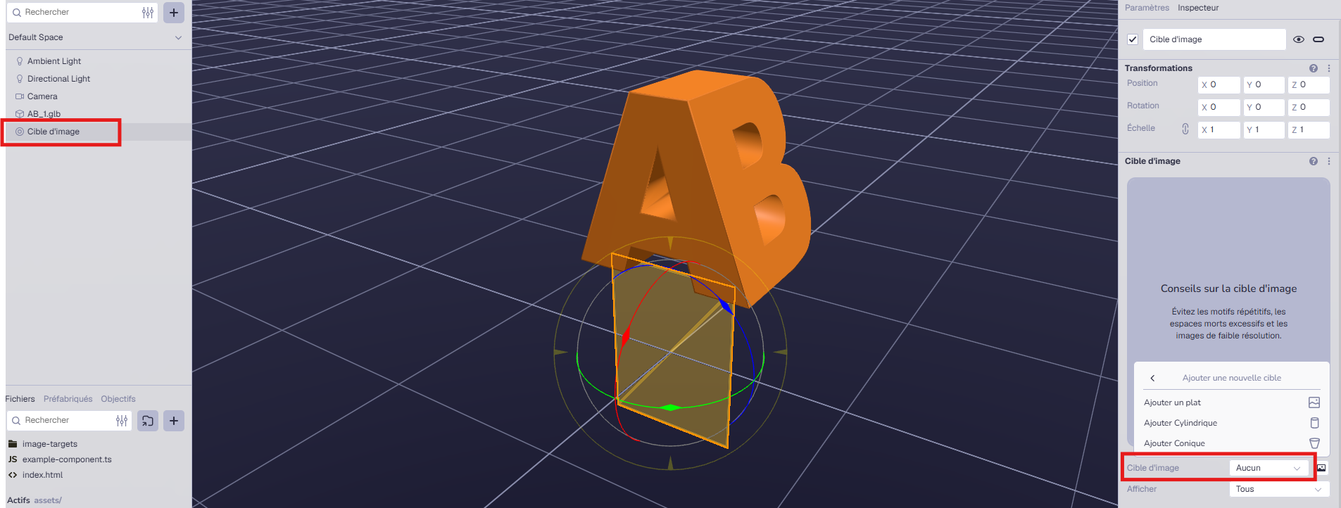 ajout image target