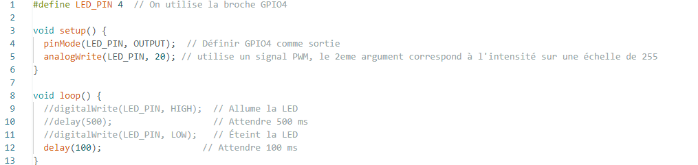 fonction analogWrite 