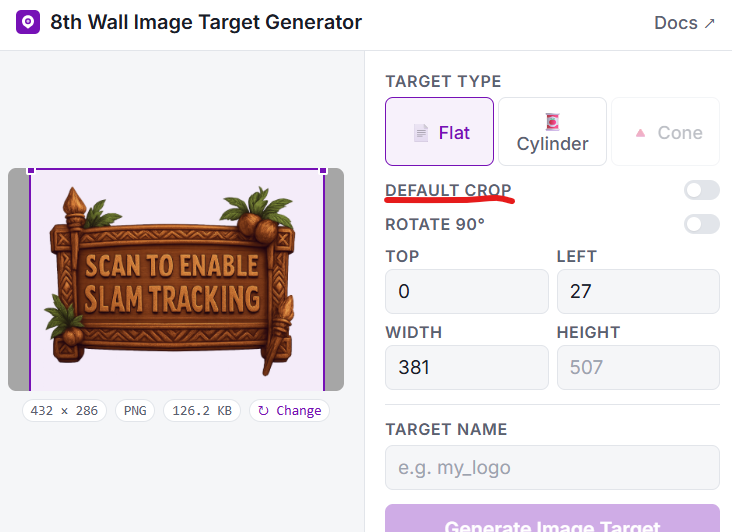 ajout image target