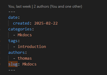 slug Mkdocs