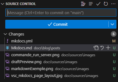 staged changes